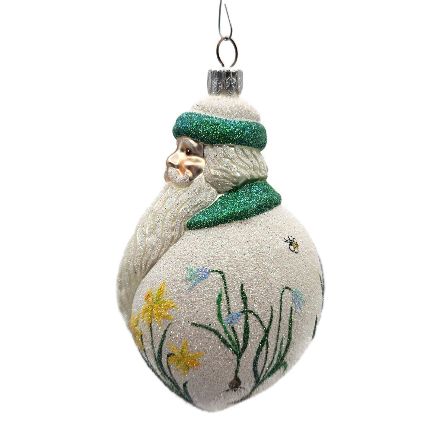 Patricia Breen Santa Poeticus Day Flowers Bees Pearl Spring Christmas Ornament