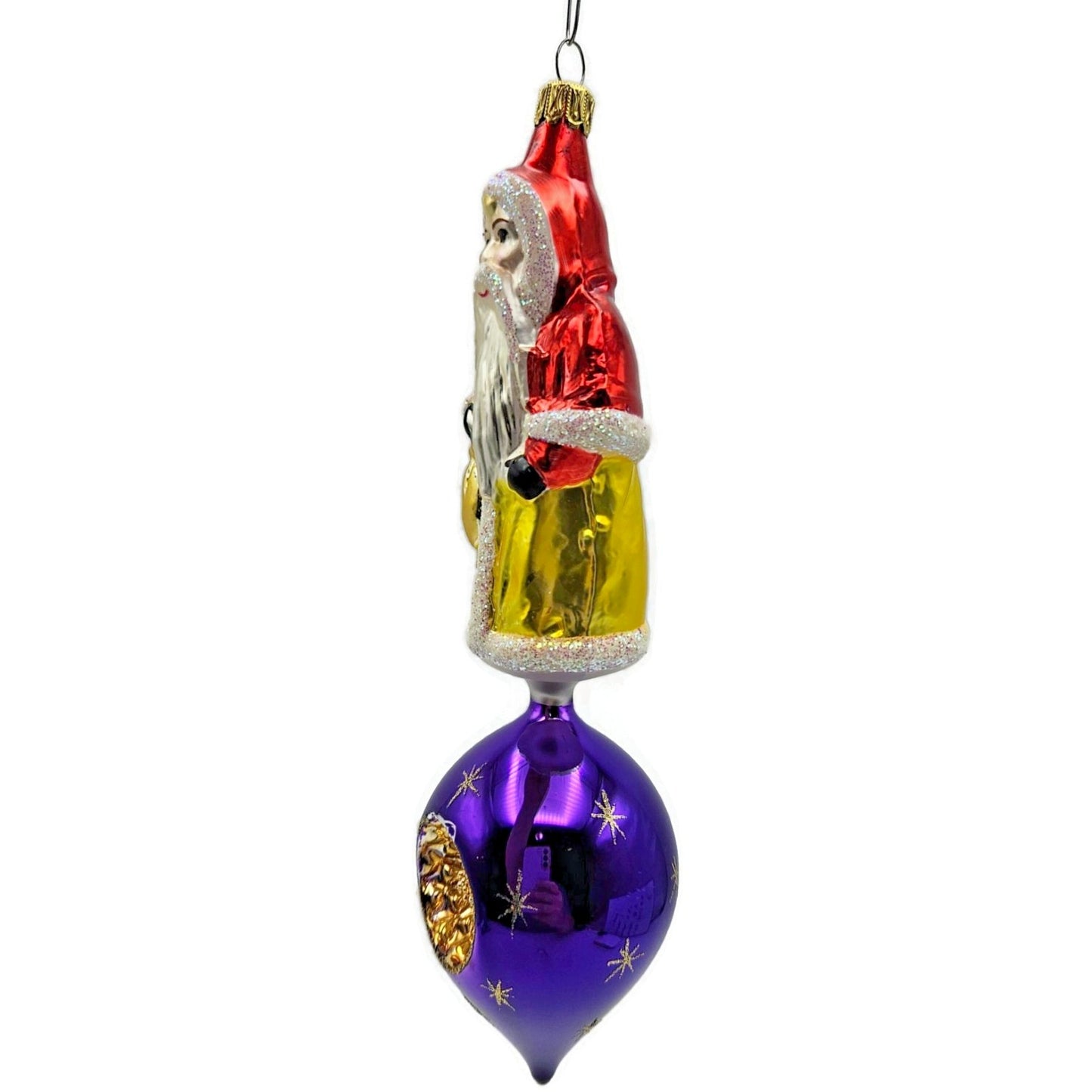 Christopher Radko Georgian Santa Claus Drop Reflector Christmas Ornament Signed