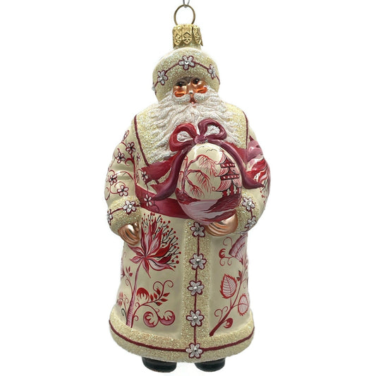 Patricia Breen Splendid Santa Chinoiserie Red Christmas Holiday Tree Ornament