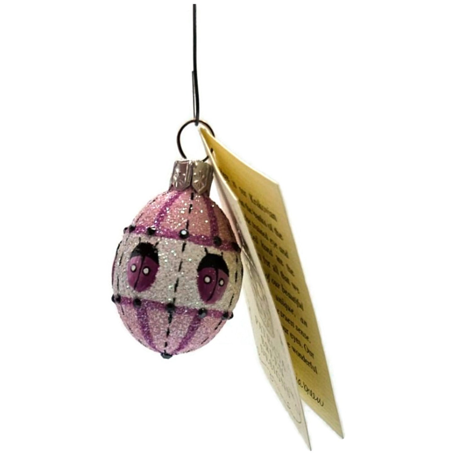 Patricia Breen Miniature Egg Surprise Ladybug Pink Easter Christmas Ornament