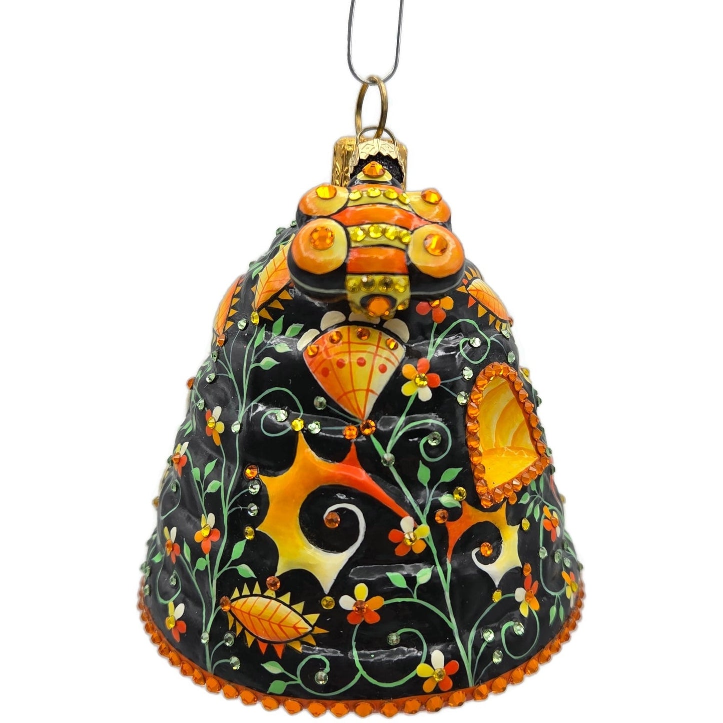 Patricia Breen Stunning Skep Russian Fairy Tale Black Bee Christmas Ornament