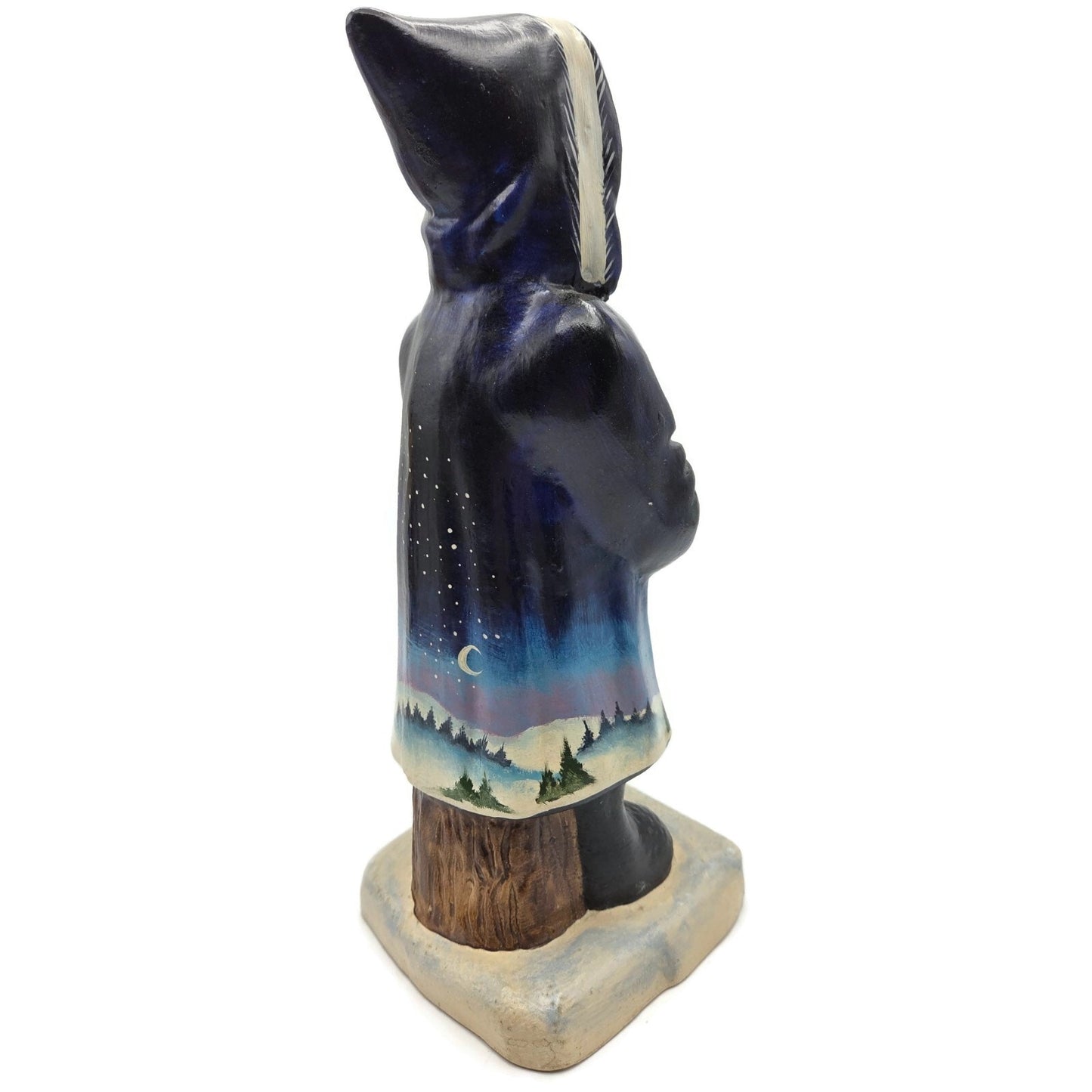 Vaillancourt Blue Father Christmas Banquet Ice Cream Mould Chalkware Figurine