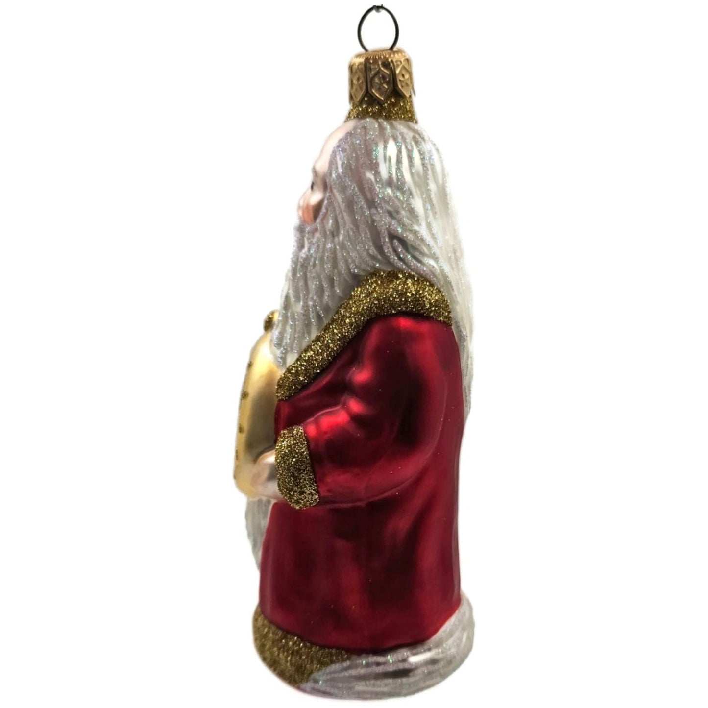 Patricia Breen Round Midnight Red Santa Claus Father Time Christmas Ornament