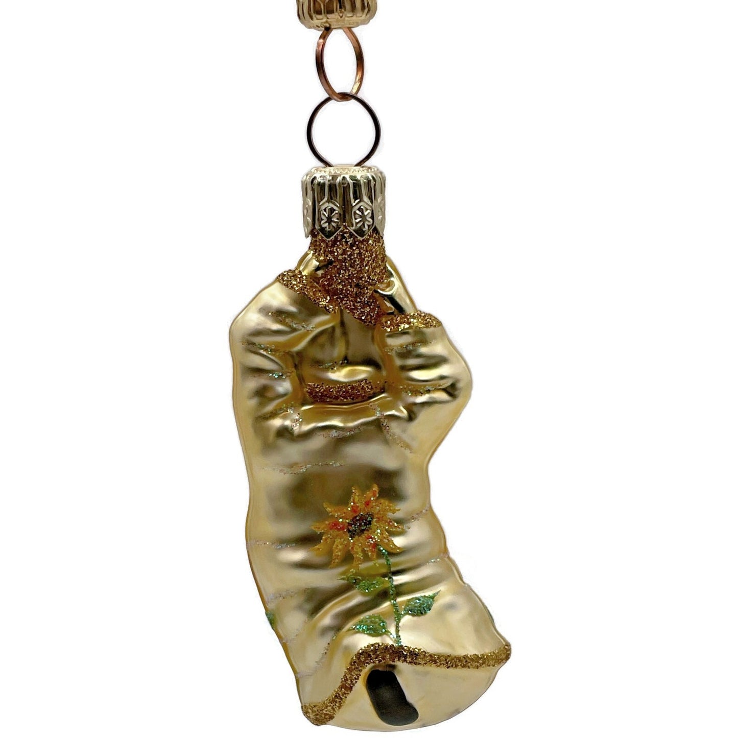 Patricia Breen Into the Blue Santa Claus Sunflowers Spring Christmas Ornament