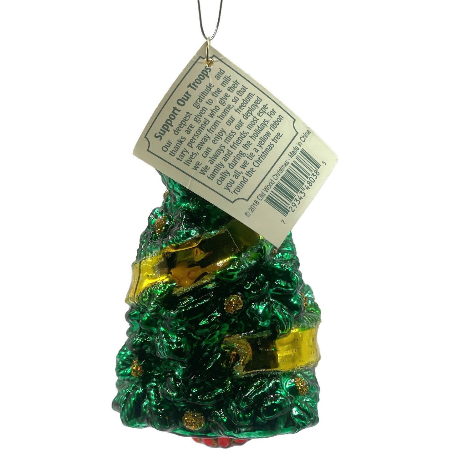 Support Our Troops Yellow Ribbon Military Old World Christmas Tree Ornament OWC