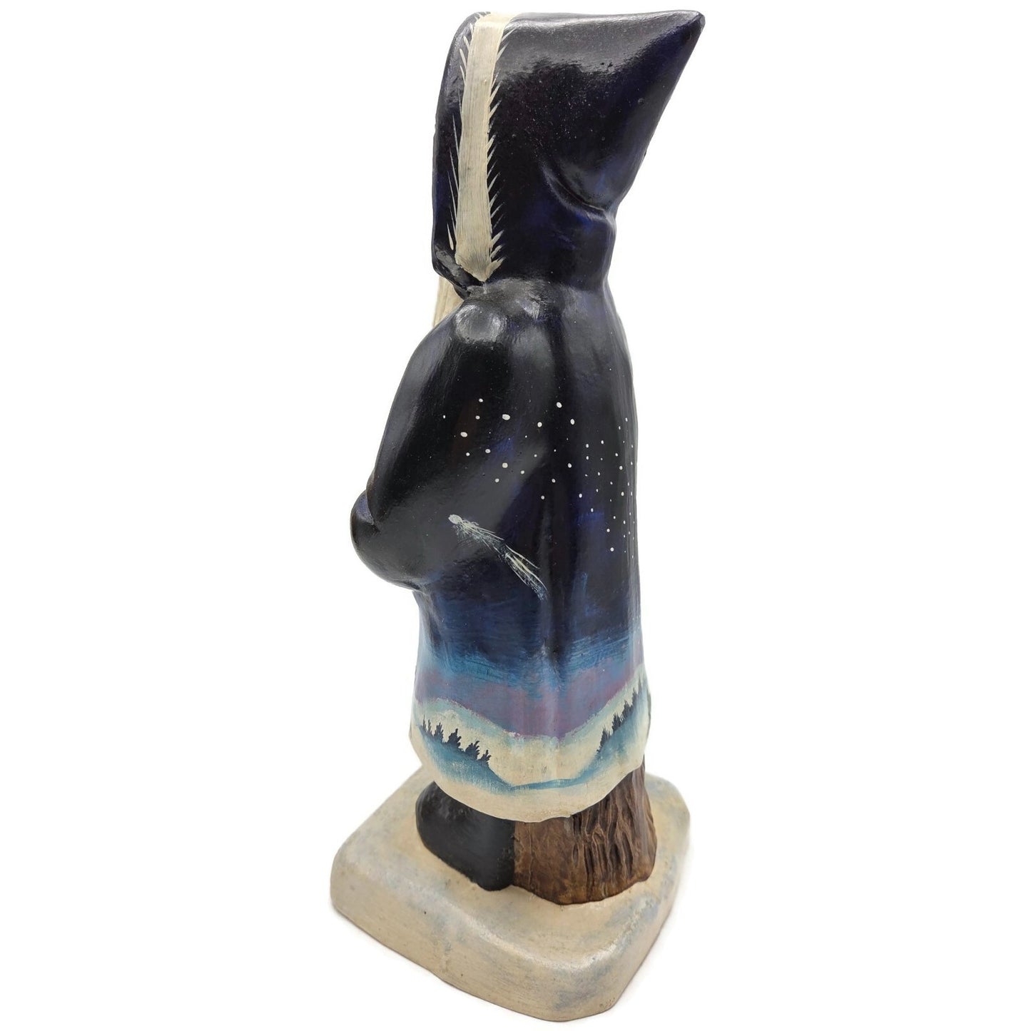 Vaillancourt Blue Father Christmas Banquet Ice Cream Mould Chalkware Figurine