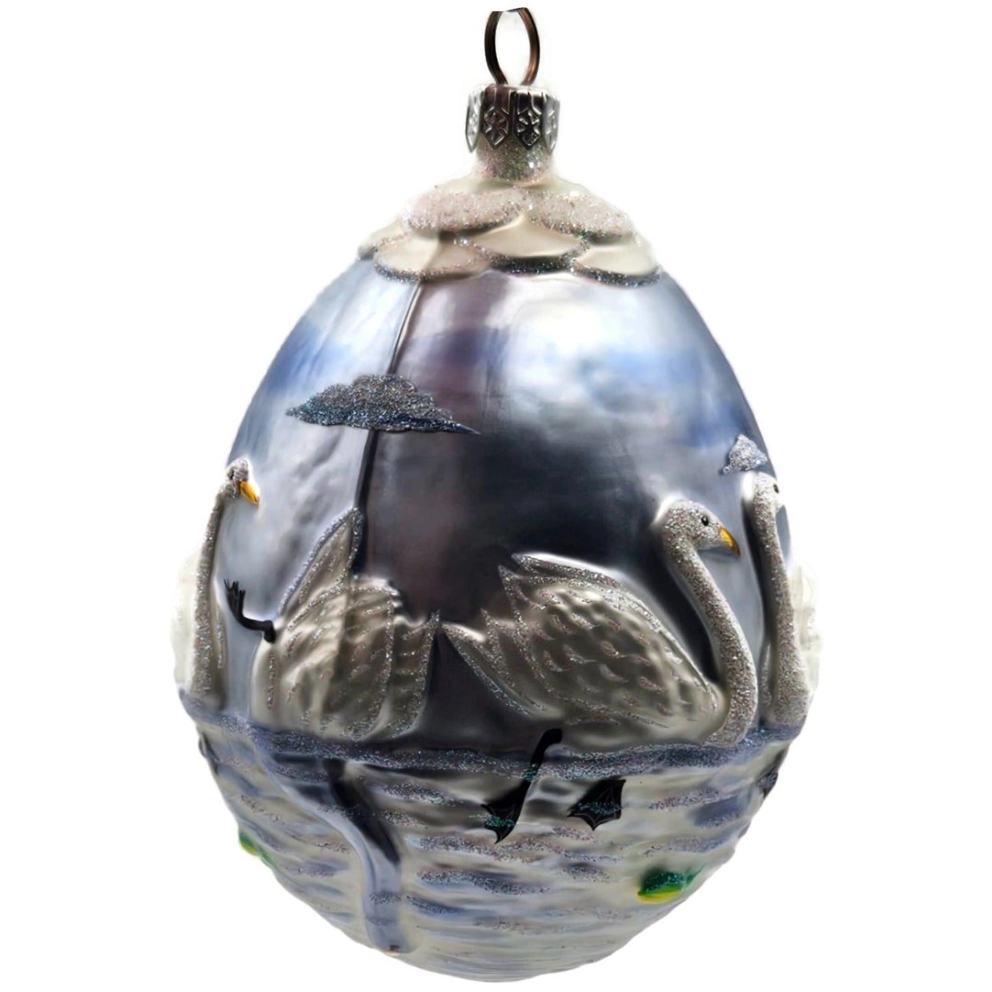 Patricia Breen Seven Swimming Swans Birds Pearl Blue 12 Days Christmas Ornament