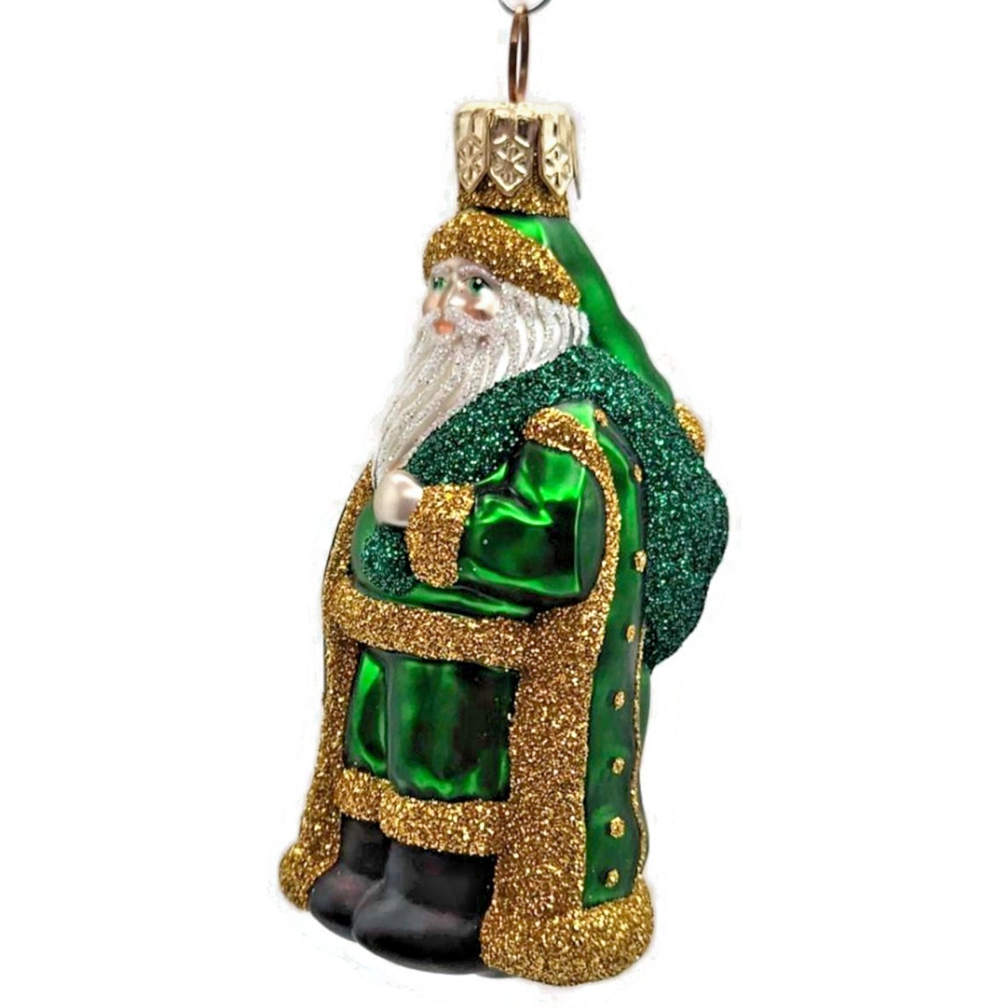 Patricia Breen Miniature Jordan Santa Claus Green Bag Christmas Tree Ornament