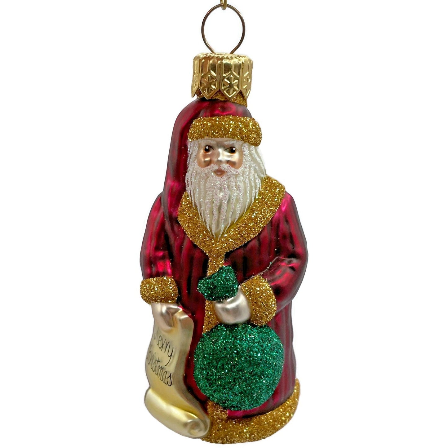 Patricia Breen Miniature Gift of the Season Bordeaux Merry Christmas Ornament