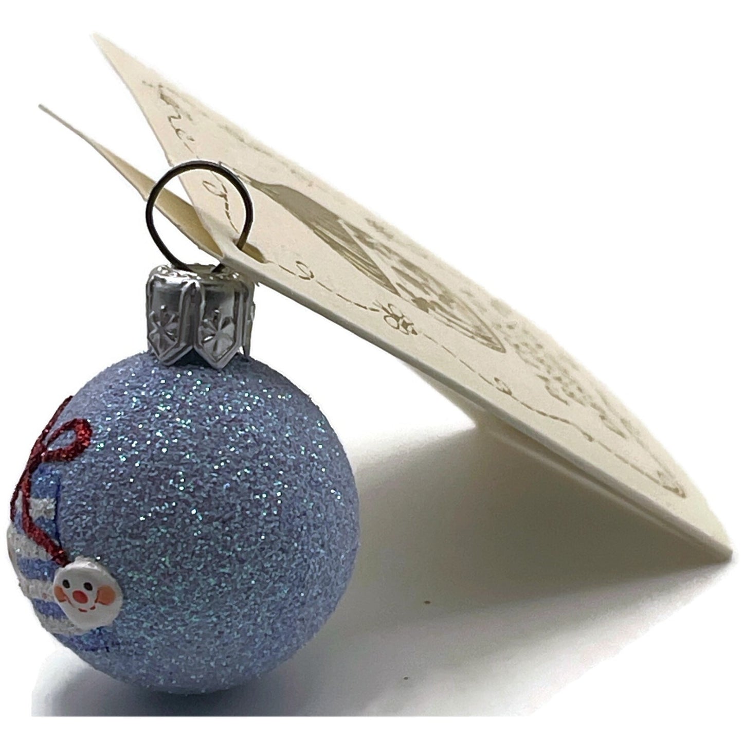 Patricia Breen Studio Gift Ball Present Snow Faces Blue Christmas Ornament CATZ