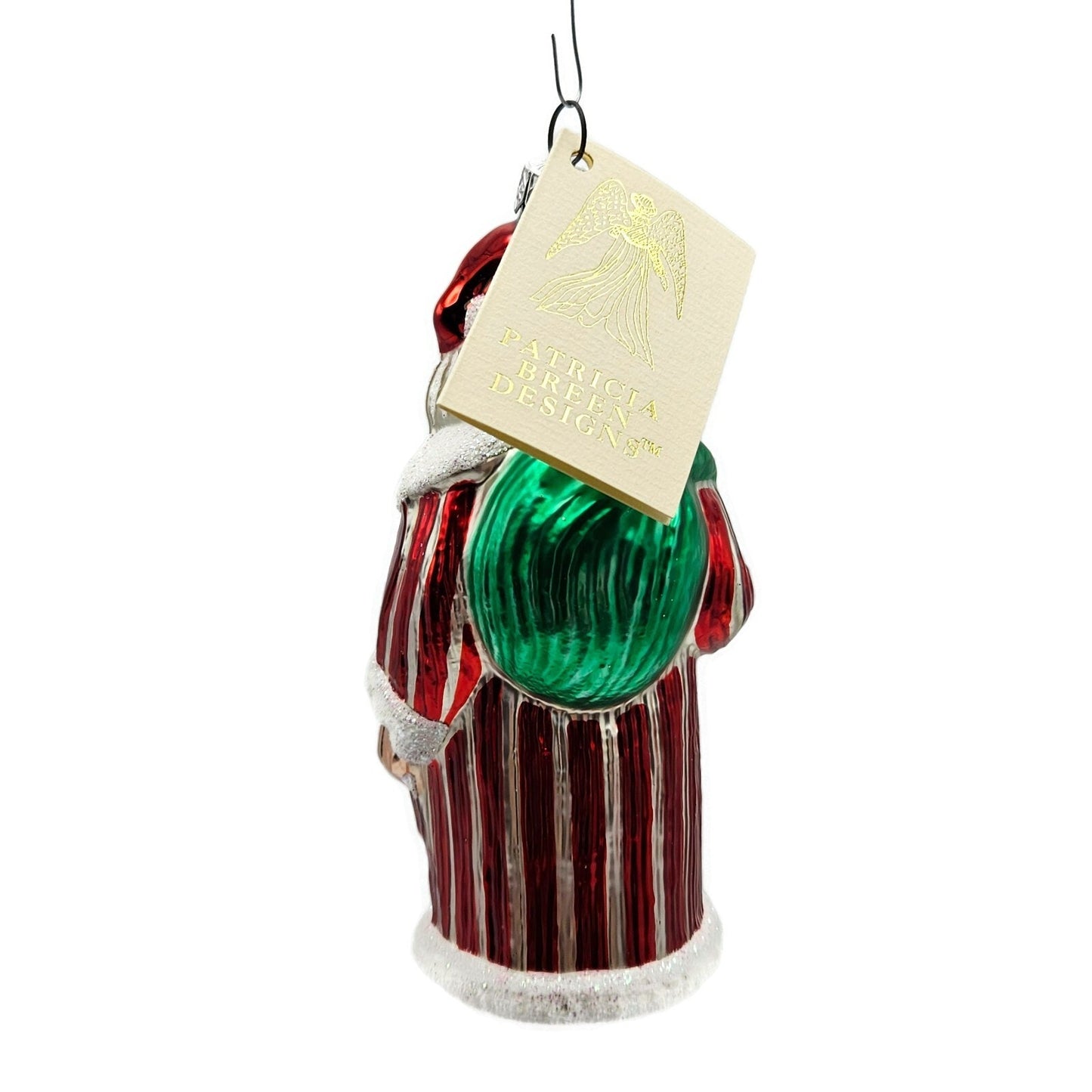 Patricia Breen Striped Santa Red White Stripes Christmas Holiday Tree Ornament