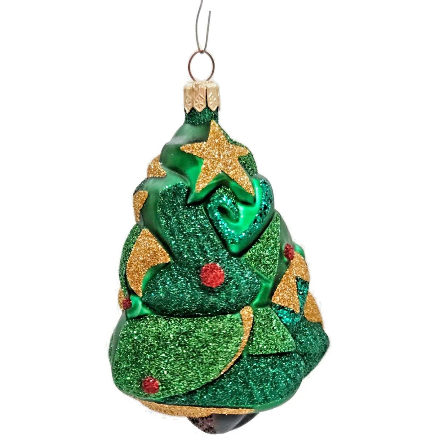 Patricia Breen Cubist Tree Green Gold Star Art Forest Cubism Christmas Ornament
