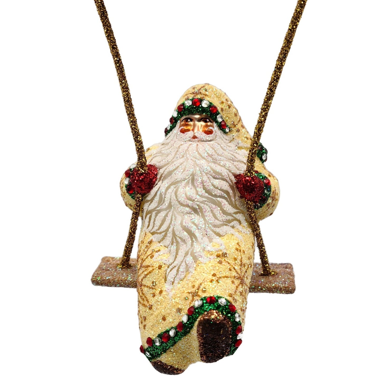 Patricia Breen Swing Time Gingerbread Santa Claus Candy Christmas Tree Ornament