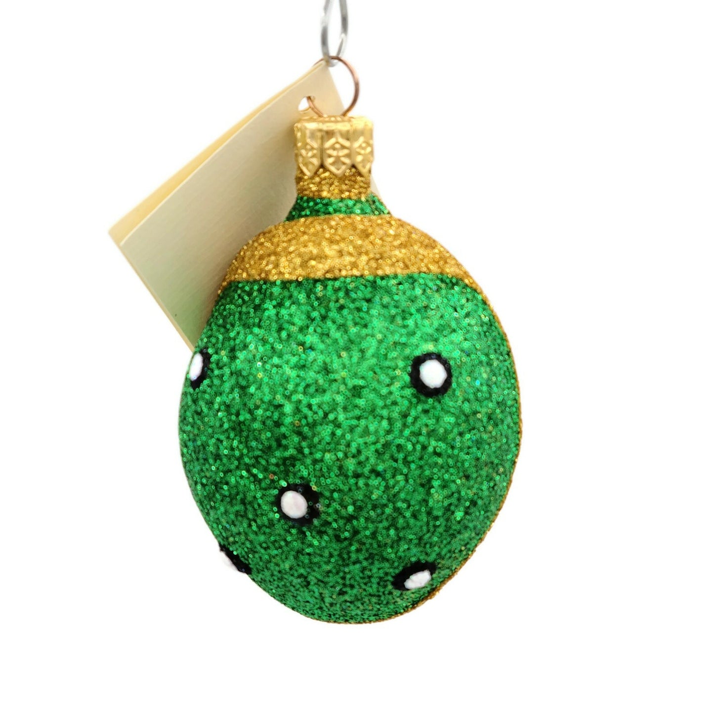 Patricia Breen Santa Ladybug Green Gold Glittered Insect Spring Holiday Ornament