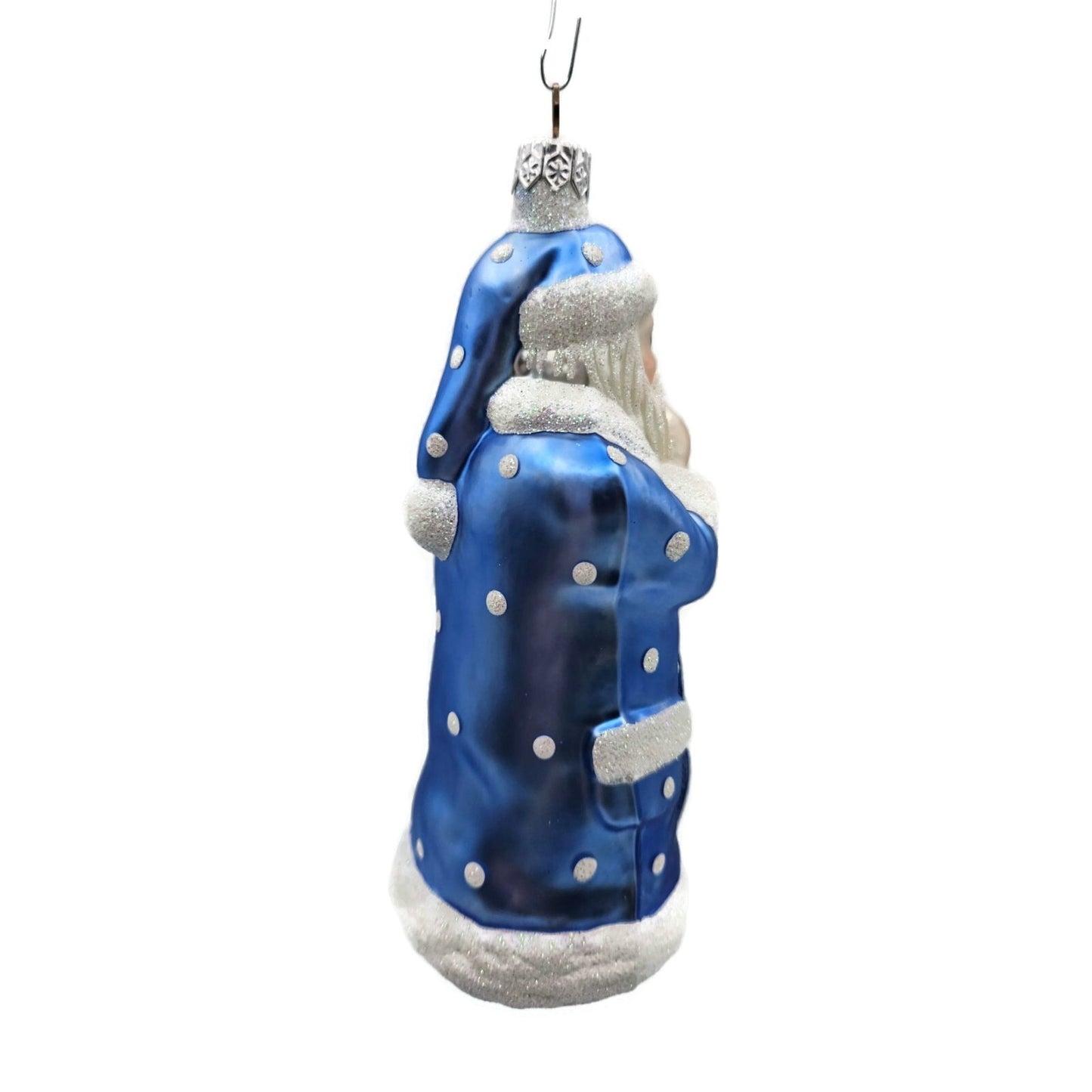 Ornament Patricia Breen Shhhh Santa Claus Blue Pearl Dots Christmas Holiday Tree