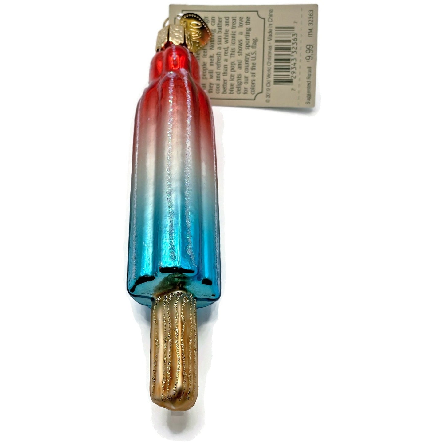 OWC Red White Blue Ice Pop Ornament Old World Christmas Summer Patriotic Decor
