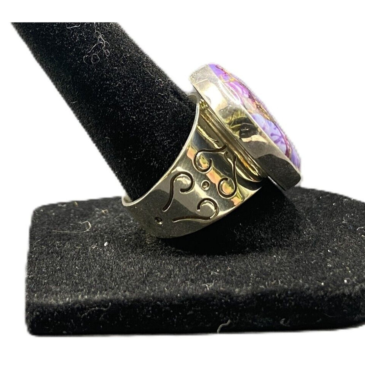 Turquoise Ring 925 Sterling Silver DTR Desert Rose Trading Jay King Purple 7.5