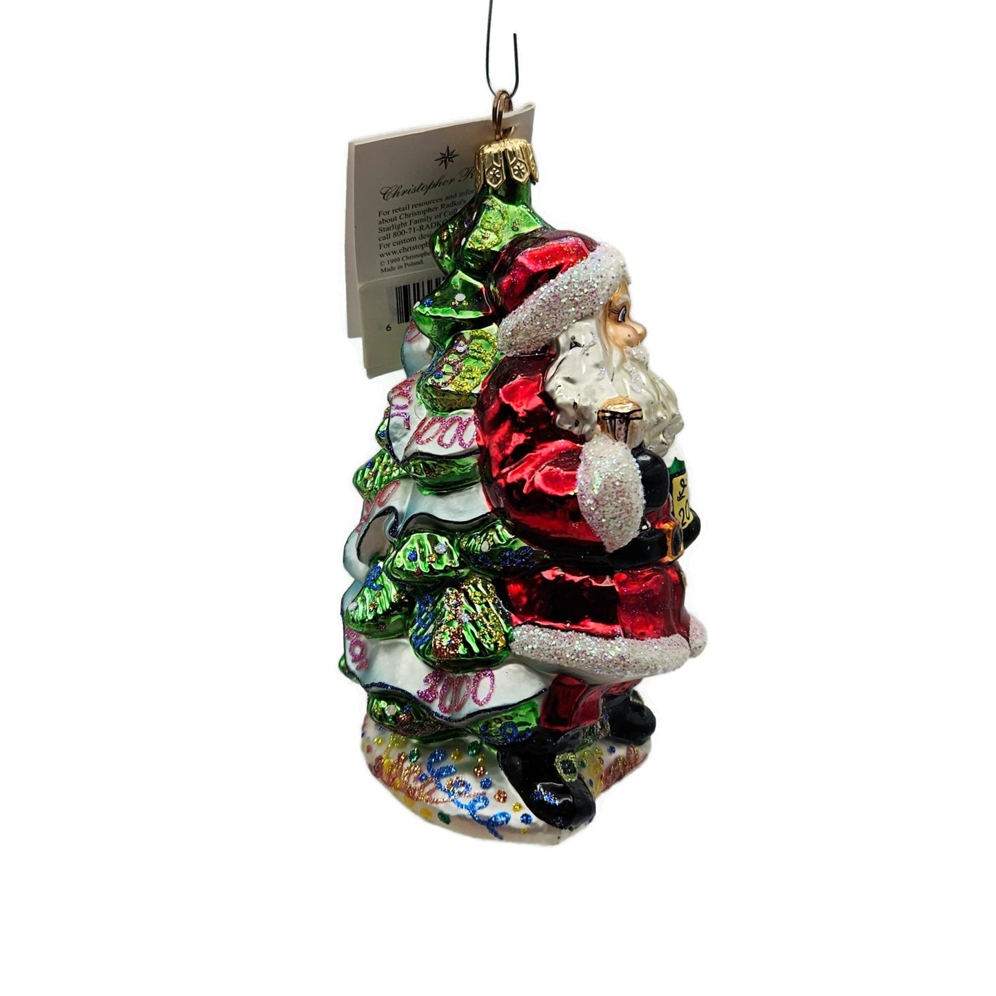 Christopher Radko Millennium Cheer Santa Claus Christmas Tree Ornament 99QVC2