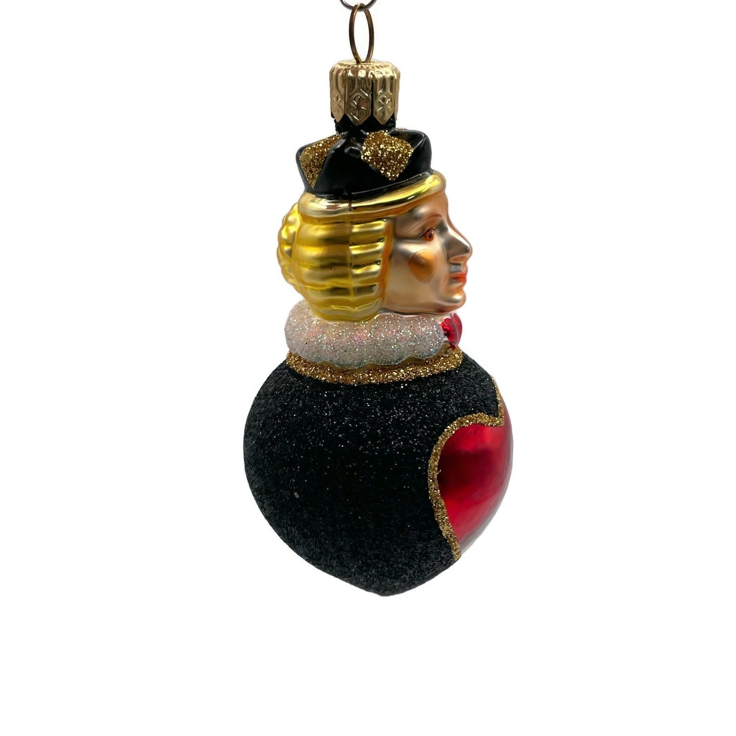 Patricia Breen Miniature Queen of Hearts Black Shiny Heart Valentines Ornament