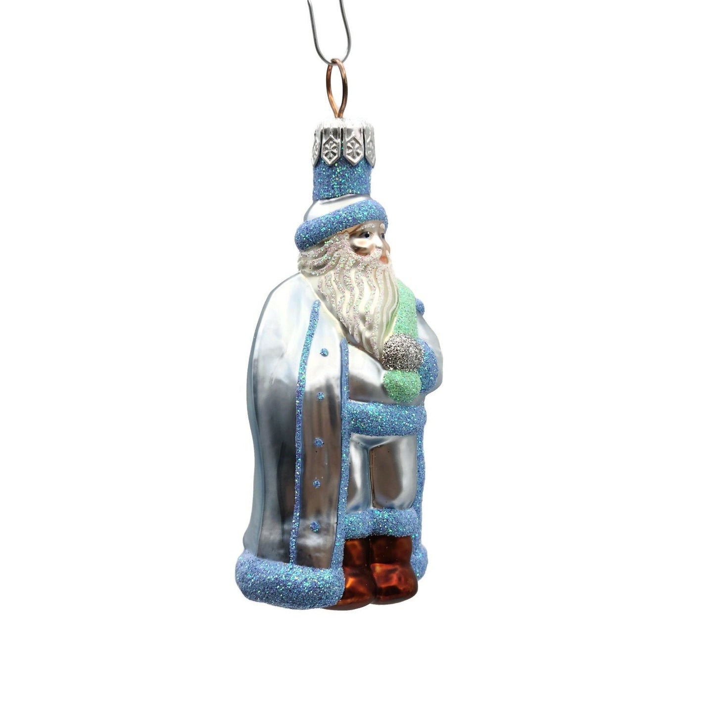 Patricia Breen Miniature Jordan Santa Claus Blue Christmas Holiday Tree Ornament