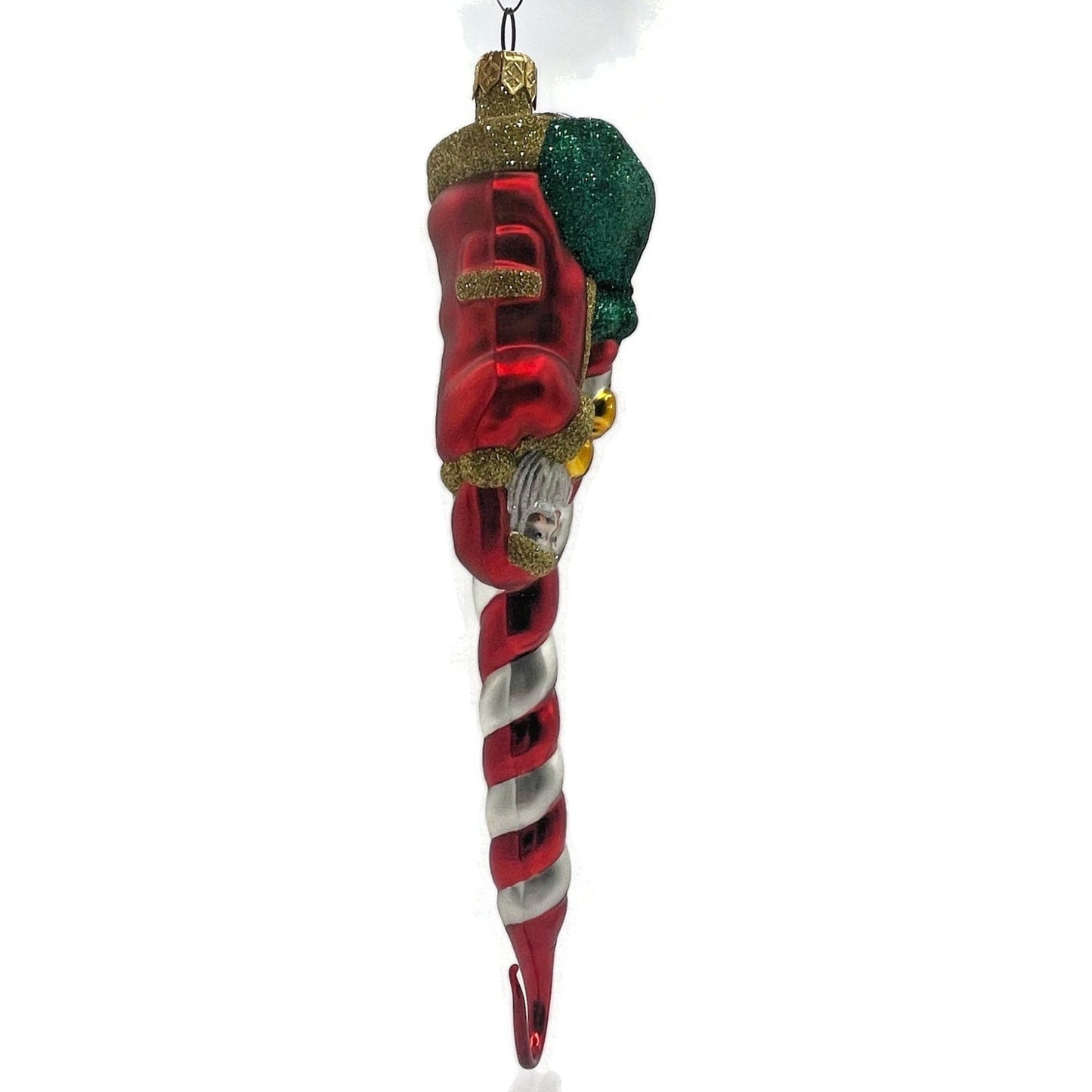 Patricia Breen Peppermint Santa Red White Gold Gloves Christmas Tree Ornament