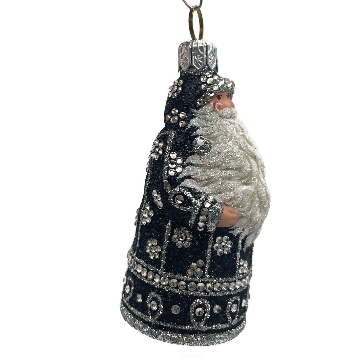 Patricia Breen Miniature Sublime Santa Claus Black Christmas Tree Ornament