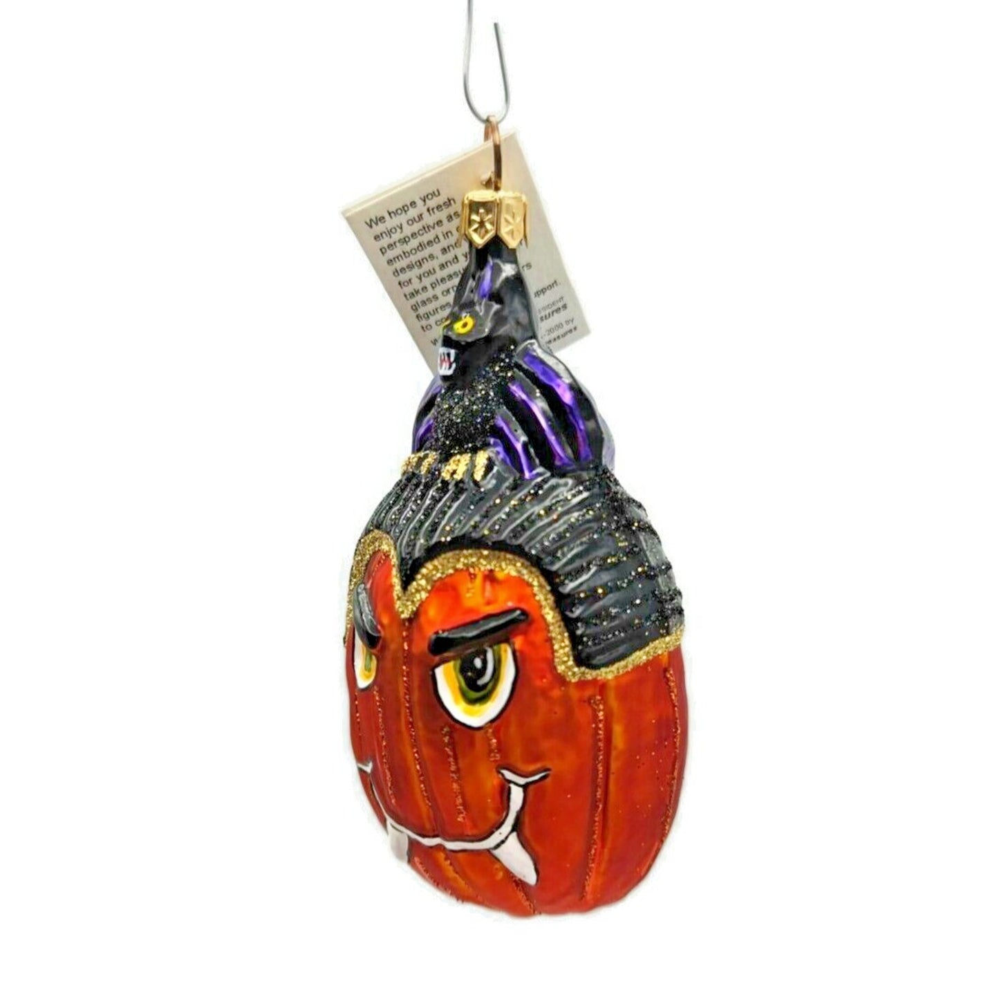Slavic Treasures Count Pumpkula Bat Orange Halloween Christmas Ornament 00-275-A
