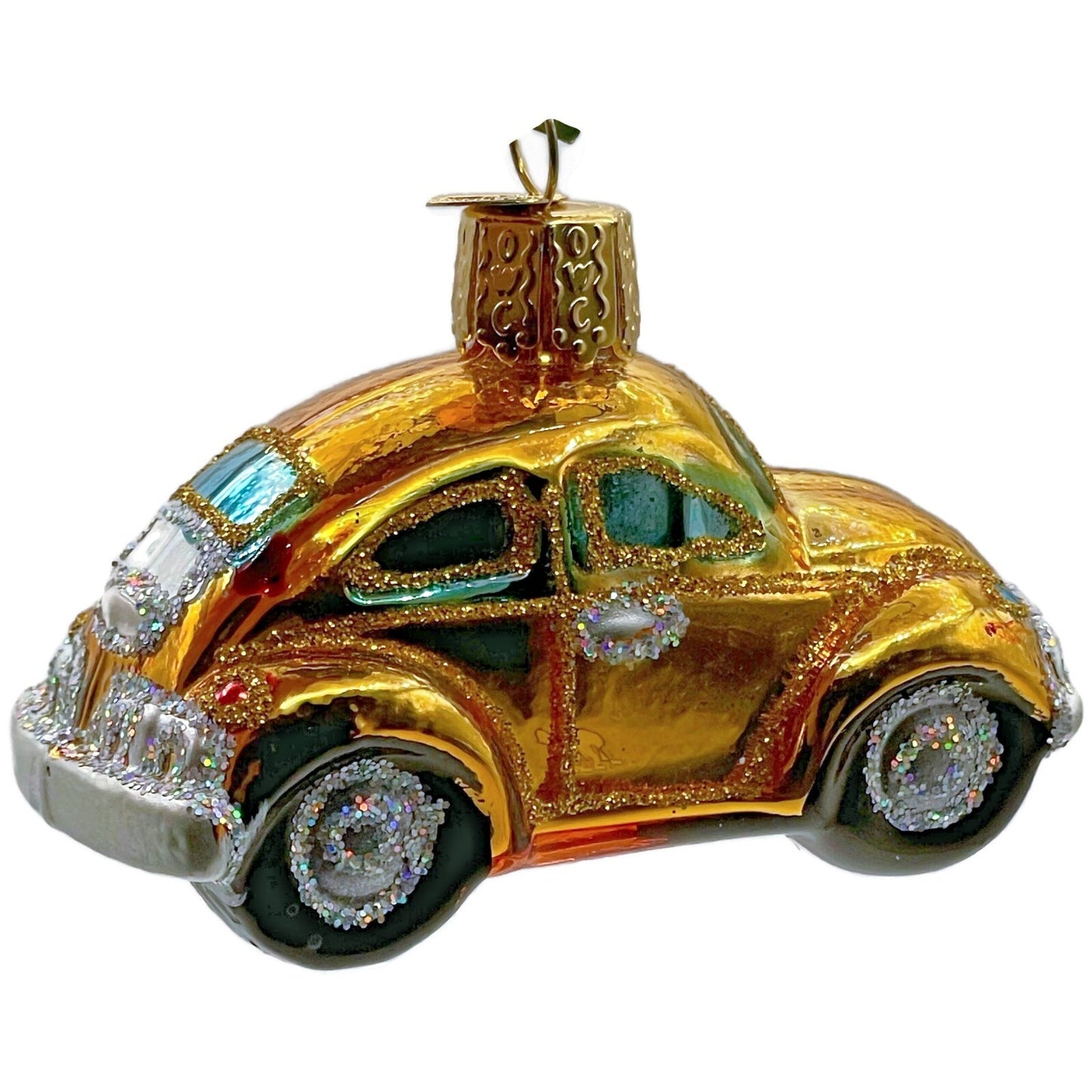 Buggy Car Ornament Gold Vehicle Glittered OWC Old World Christmas Tree Decor