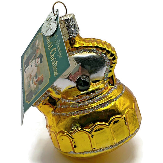 The Glass Tea Kettle Gold Glittered OWC Old World Christmas Tree Ornament