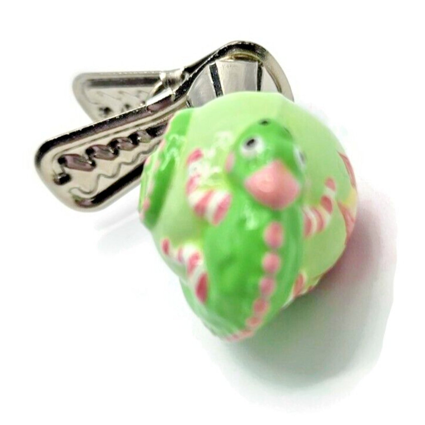 Patricia Breen Petite Miniature Chameleon Poinsettia Christmas Clip on Ornament