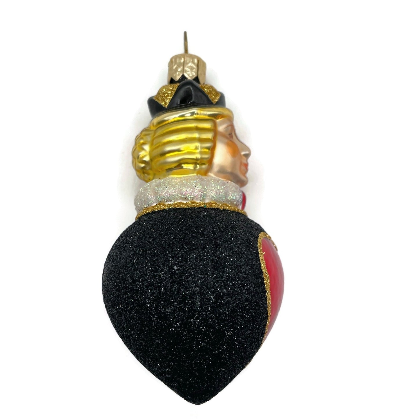 Patricia Breen Miniature Queen of Hearts Black Shiny Heart Valentines Ornament