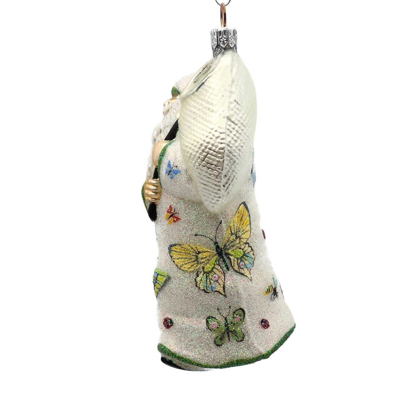Patricia Breen Santa for Vera Butterflies Glittered Spring Christmas Ornament