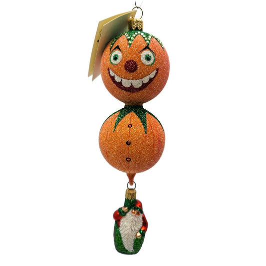 Patricia Breen Skyward Santa Claus Orange Halloween Pumpkin Christmas Ornament