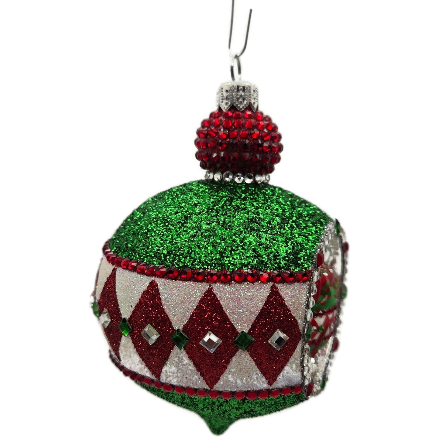 Patricia Breen Anniversary Reflector Green Glitter Chameleon Christmas Ornament