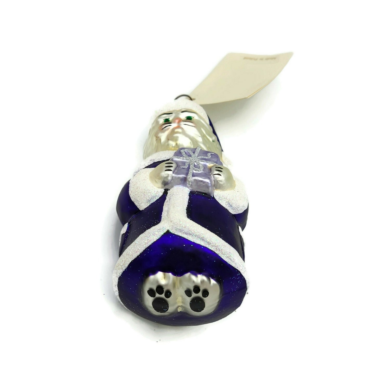 Patricia Breen Kitty Claus Purple Matte White Cat Christmas Holiday Ornament