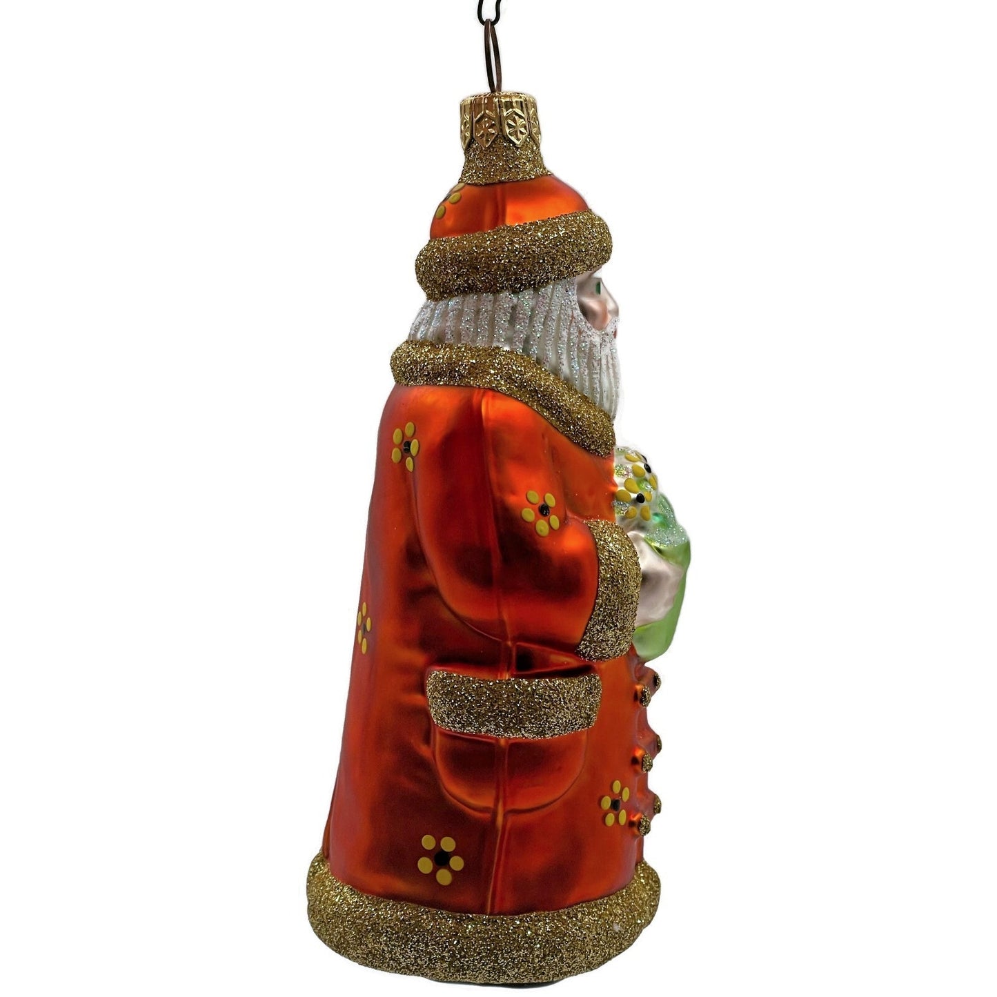 Patricia Breen Trustee Garden Santa Claus Daisies Spring Christmas Tree Ornament