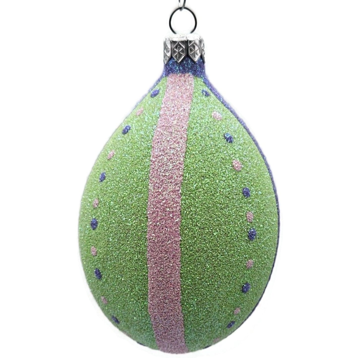 Patricia Breen Easter Egg Green Thin Stripe Easter Christmas Tree Ornament