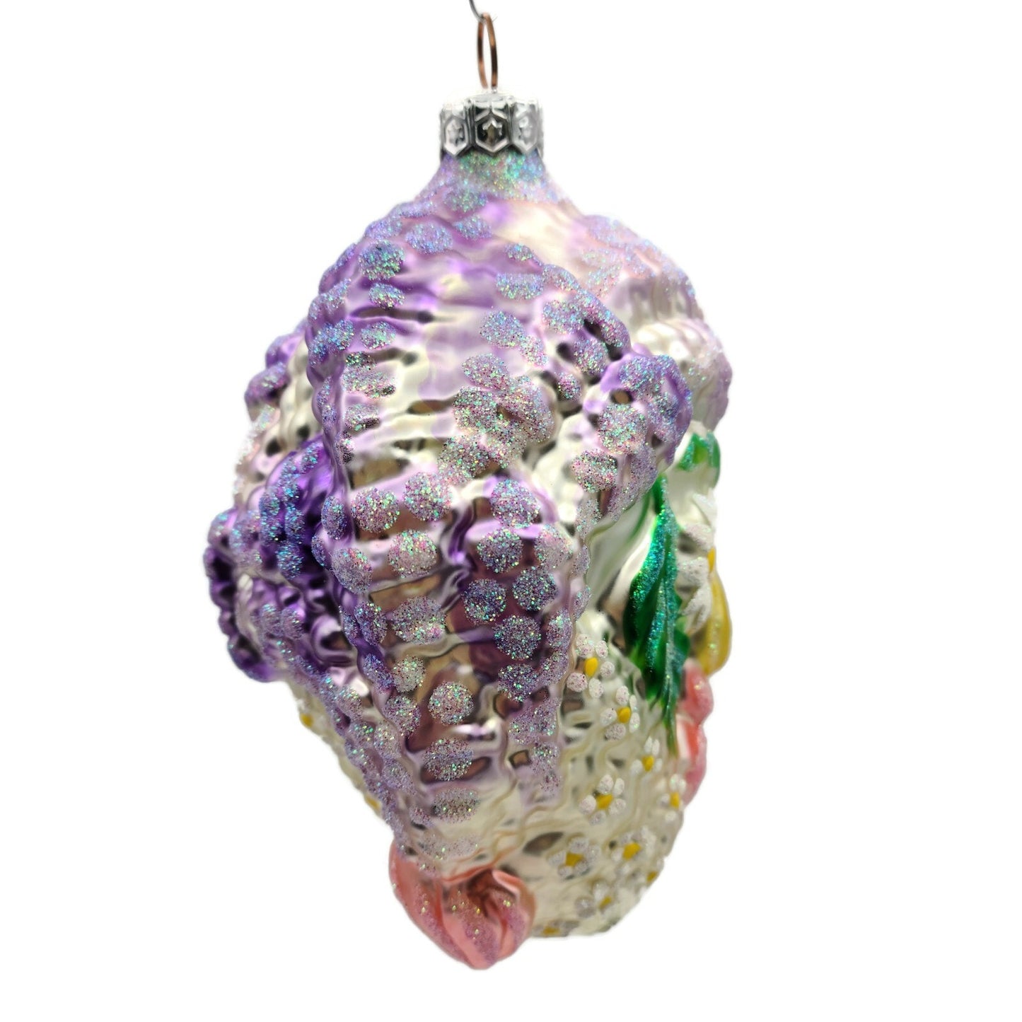 Patricia Breen Arcimbaldi Santa Purple White Flowers Spring Christmas Ornament