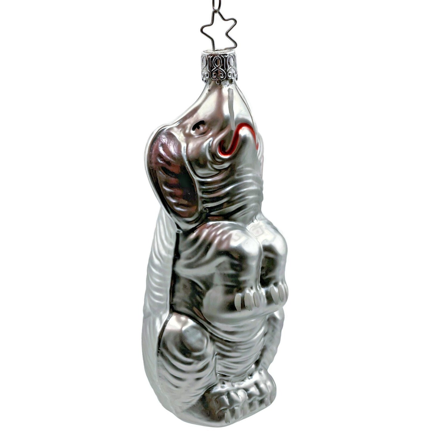 Jumbo Elephant Circus Inge Glass Ornament Silver Old World Christmas Tree German