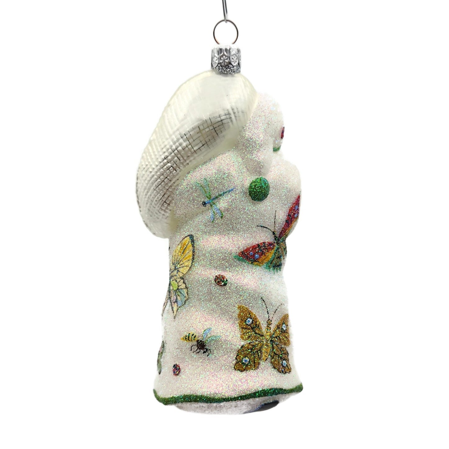 Patricia Breen Santa for Vera Butterflies Glittered Spring Christmas Ornament
