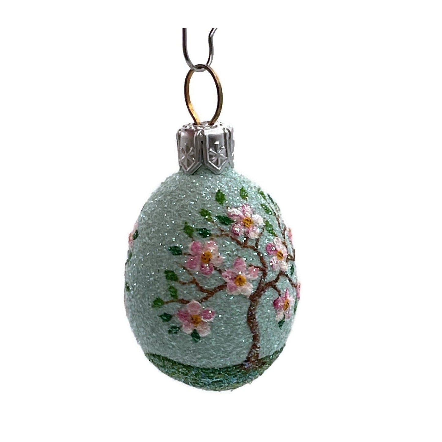 Patricia Breen Miniature Egg Surprise Cherry Blossom Tree Blue Easter Ornament