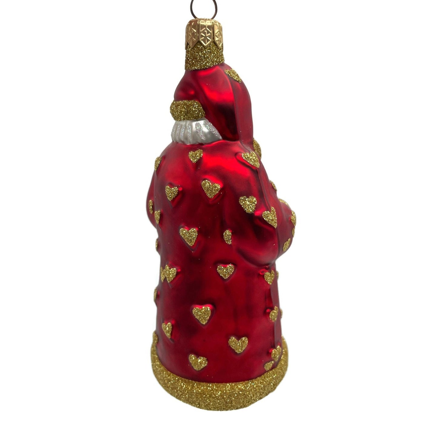 Ornament Patricia Breen I Love You Santa Red Gold Hearts Valentines Christmas