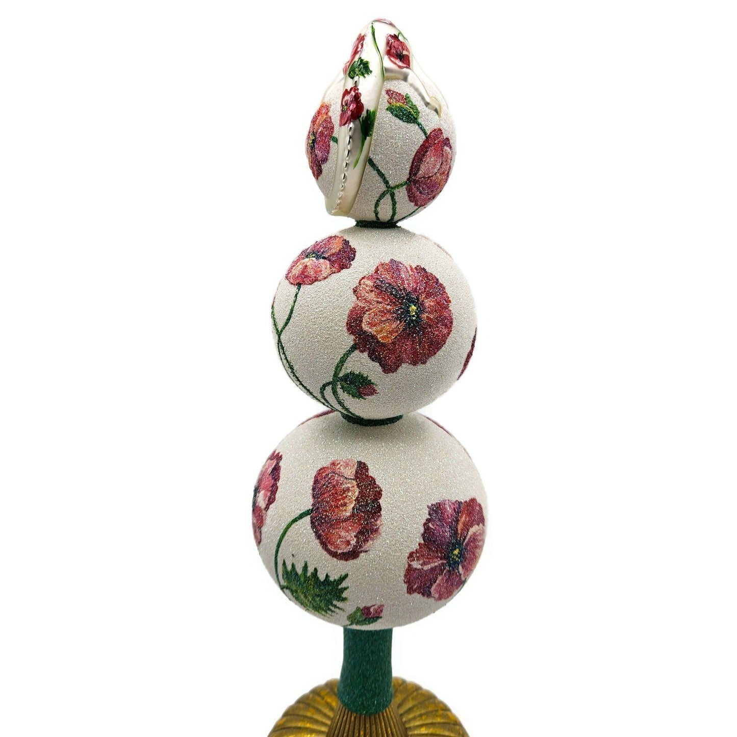 Patricia Breen Chameleon Finial Poppies Spring Christmas Holiday Tree Topper