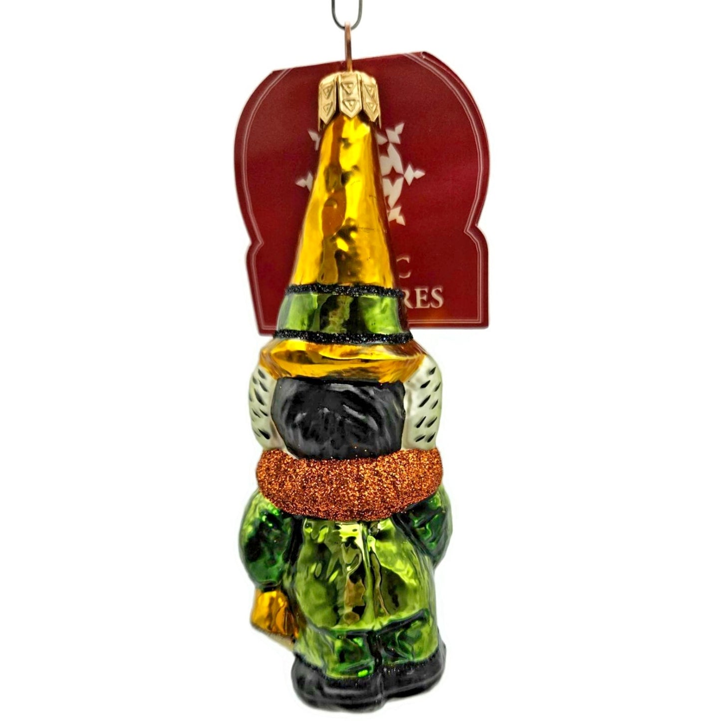 Slavic Treasures Halloween Witch Goblin Book Ornament Blown Glass Poland Rare