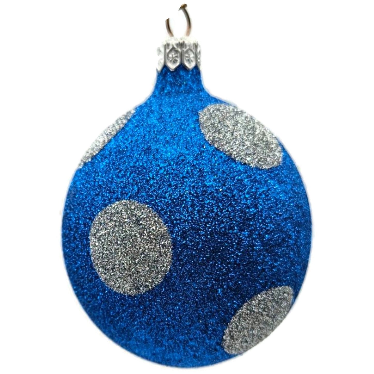 Patricia Breen Egg Blue Silver Polka Dot Easter Christmas Tree Ornament TCS