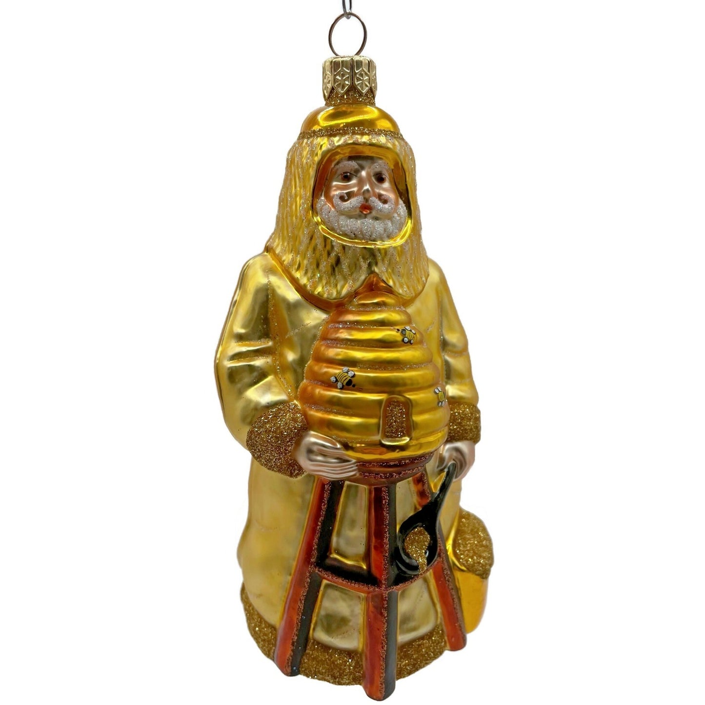 Patricia Breen Beeskeeping Santa Yellow Gold Spring Christmas Tree Ornament