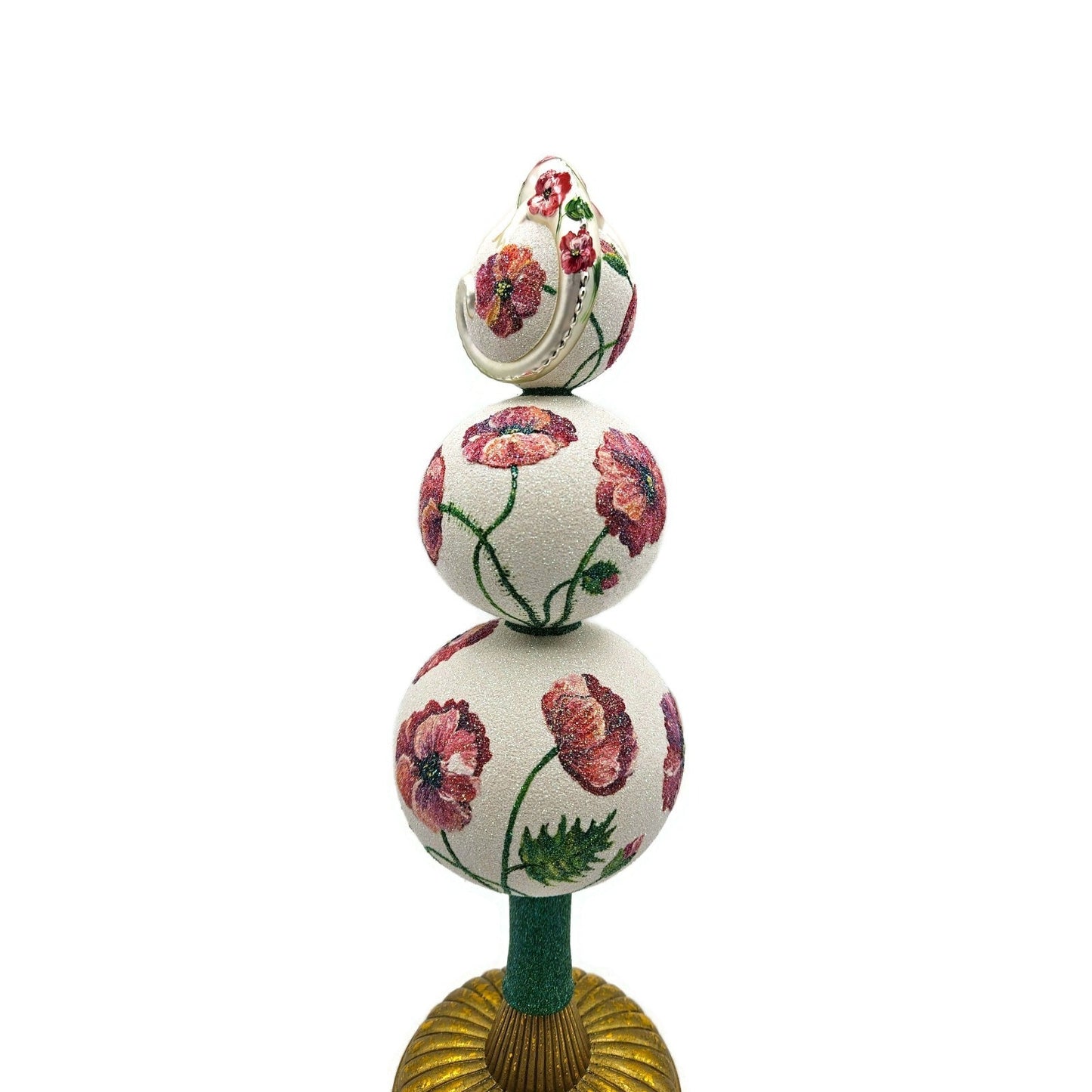 Patricia Breen Chameleon Finial Poppies Spring Christmas Holiday Tree Topper