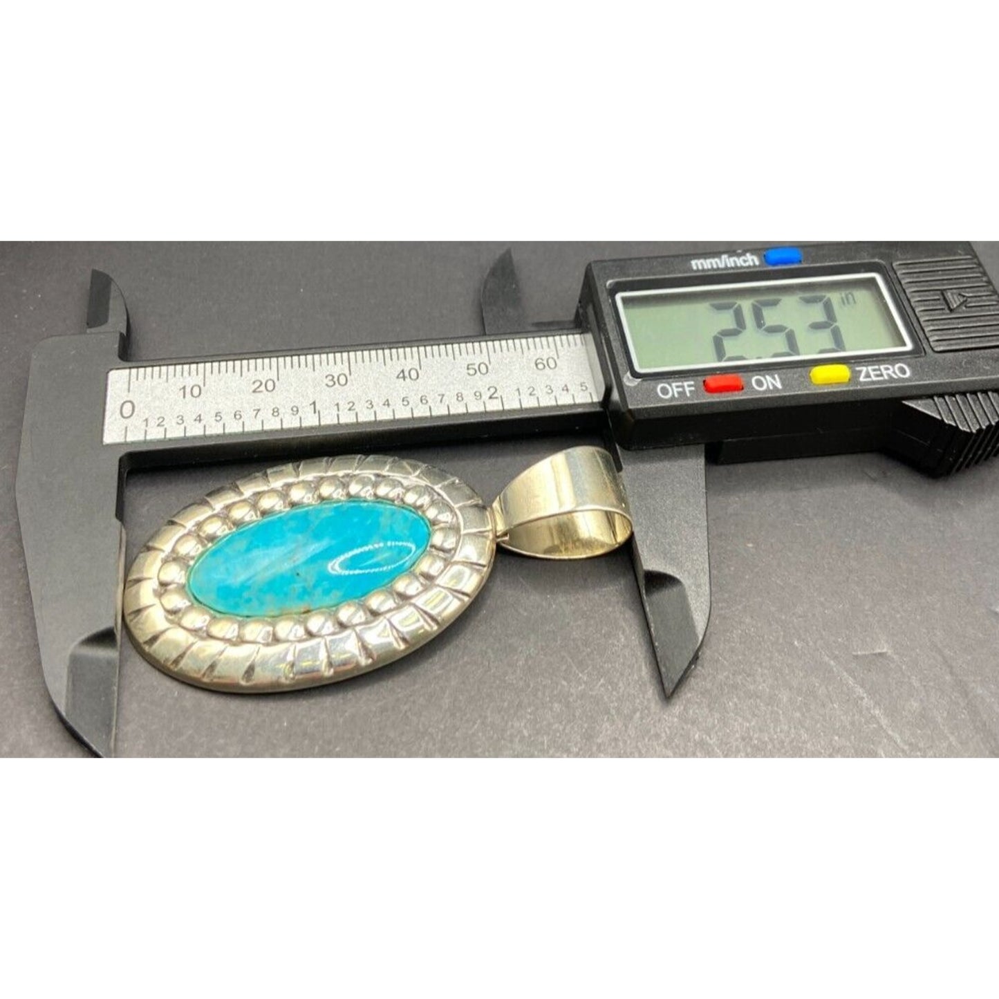 Carolyn Pollack Pendant Turquoise Blue Gemstone Oval Shaped 925 Sterling Silver