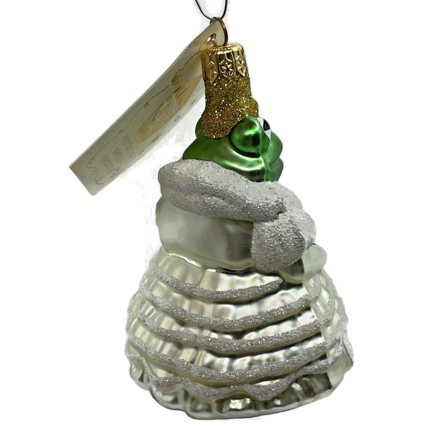 Patricia Breen Frog Queen White Glittered Gown Spring Christmas Tree Ornament