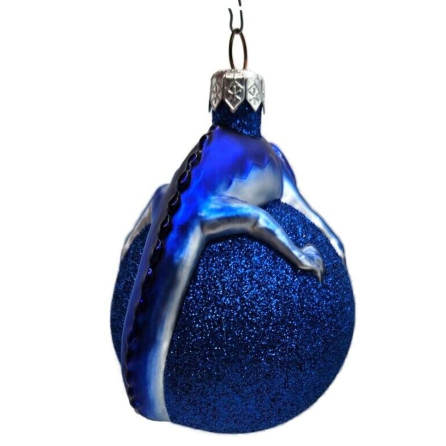 Ornament Patricia Breen Chameleon Blue Glittered Glass Christmas Holiday Tree